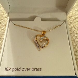 NWT diamond accent heart necklace